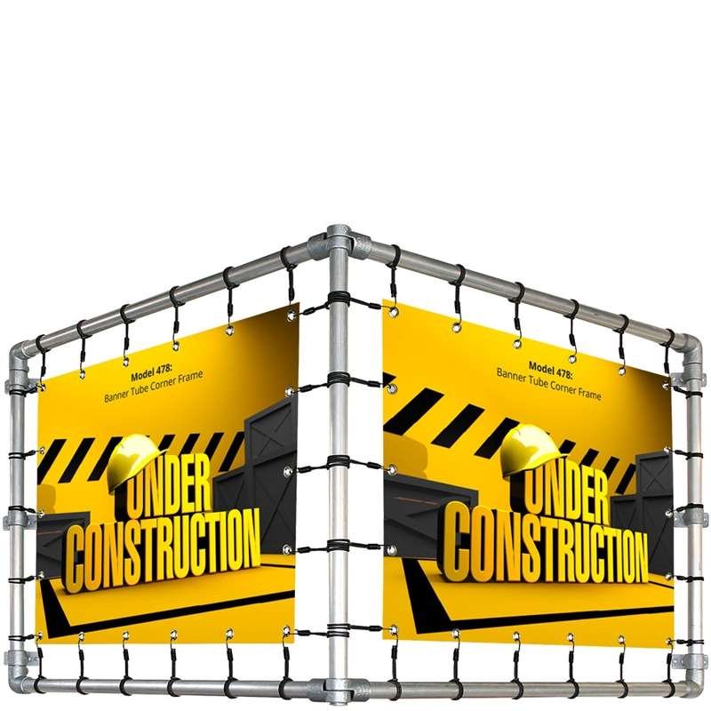 Banner Tube Corner Frame, Wandrahmen aus Aluminiumrohr 0,3mm / &Oslash; 48mm - 100 x 50 cm