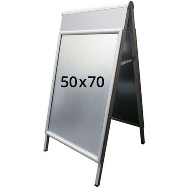 Alu-Line Logo Change Kundenstopper mit Logo schild - 50x70 cm - Silber