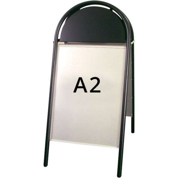 Expo Gotik Kundenstopper mit Logo schild - 25mm A2 - Schwarz