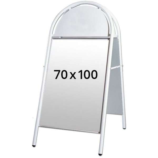 Expo Gotik Kundenstopper mit Logo schild - 70x100 cm - weiß