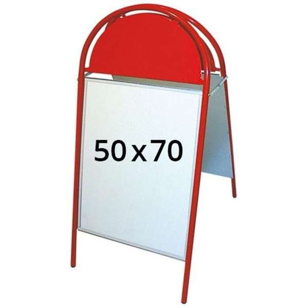 Expo Gotik Kundenstopper mit Logo schild - 50x70 cm - rot