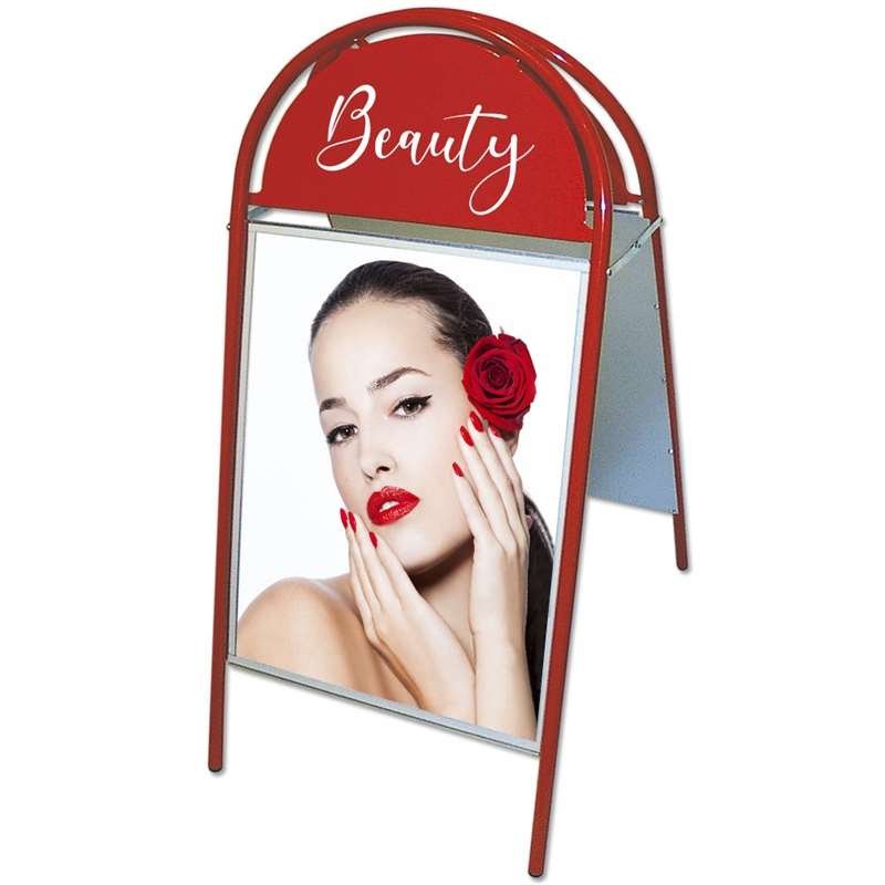 Expo Gotik Kundenstopper mit Logo schild - 50x70 cm - rot