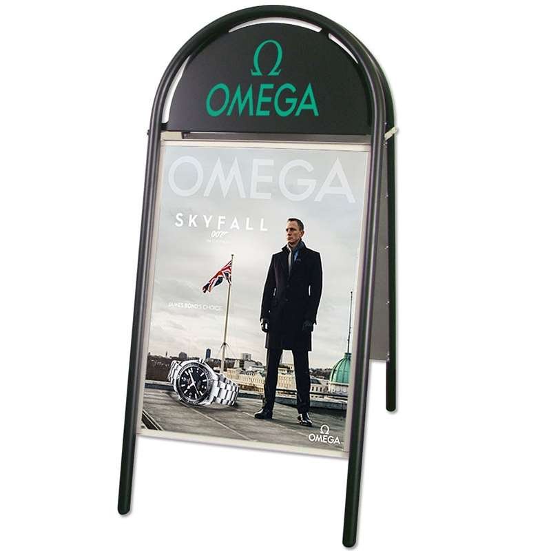 Expo Gotik Kundenstopper mit Logo schild - A1 - schwarz