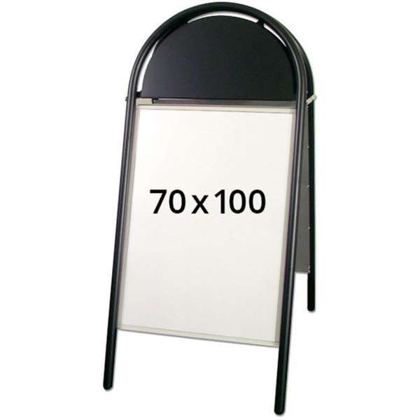 Expo Gotik Lux Kundenstopper mit Logo schild - 70x100 cm - Schwarz