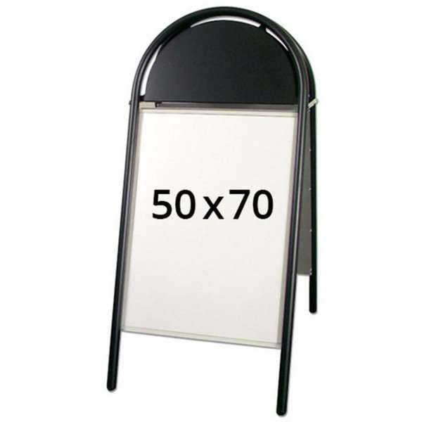 Expo Gotik Lux Kundenstopper mit Logo schild - 50x70 cm - Schwarz