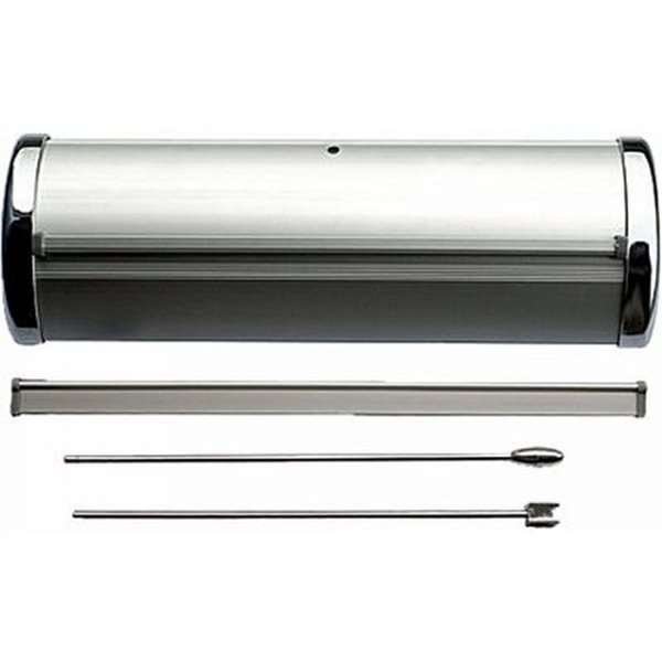 Mini Roll-up, einseitig, Kassette, silber, A4