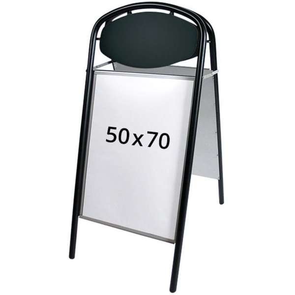 Expo Ellipse Kundenstopper mit Logo schild - 50x70 cm - Schwarz