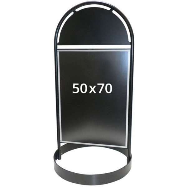 Gotik Circle Kundenstopper mit Logo schild, schwarz - 50x70 cm