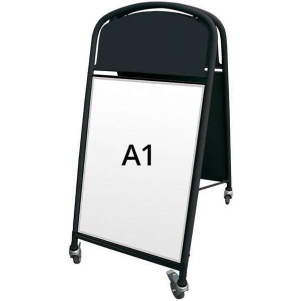 Ellipse Lux Kundenstopper mit Logo schild - A1 - schwarz