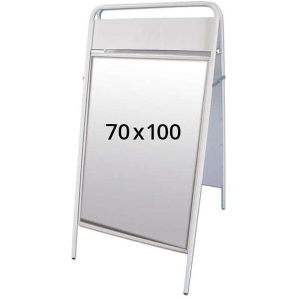 Expo Sign Kundenstopper mit Logo schild - 70x100 cm - weiß