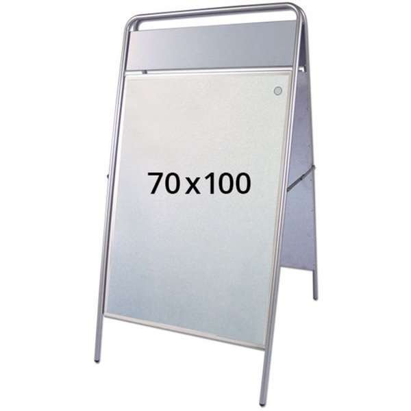 Expo Sign Kundenstopper mit Logo schild - 70x100 cm - Silber