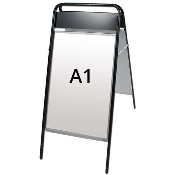 Expo Sign Kundenstopper mit Logo schild - A1 - schwarz