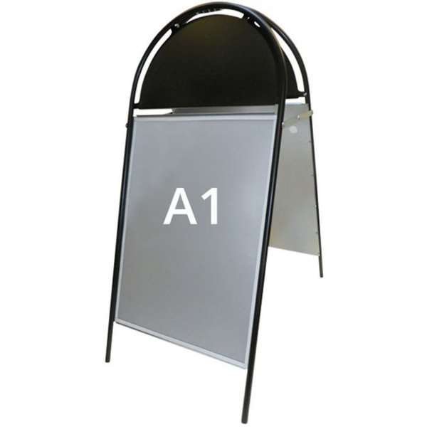 Gotik Budget Kundenstopper mit Logo schild - A1 - schwarz
