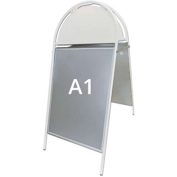 Gotik Budget Kundenstopper mit Logo schild - A1 - weiß
