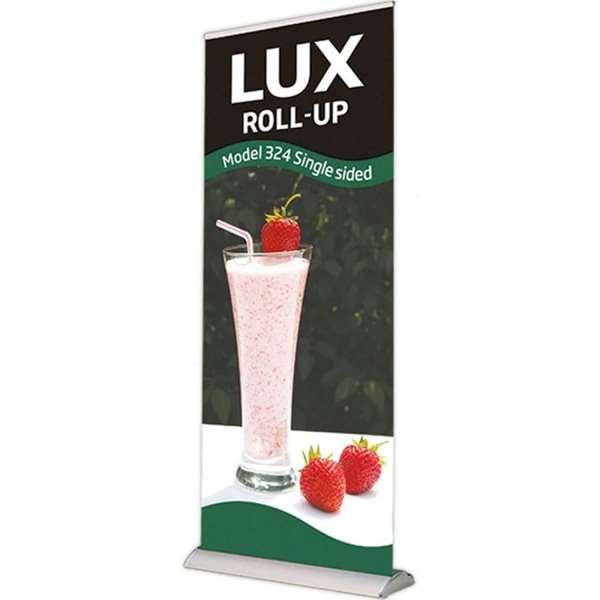 Lux Roll-up, silber, einseitig, 56 x 230 cm, inkl. Banner und Druck