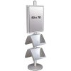Multi Stand 4 Infoständer - doppelseitig mit 2 Stahlregalen 25mm, 2 x 50 x 70 cm #1