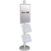 Multi Stand 3 Infoständer - einseitig mit 2 Acrylregalen 25mm, 1 x 70 x 100 cm #1