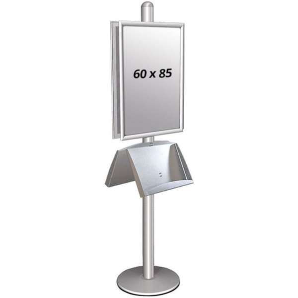 Multi Stand 2 Infoständer - Doppelseitig mit Acrylregal 25mm, 2 x 60 x 85 cm