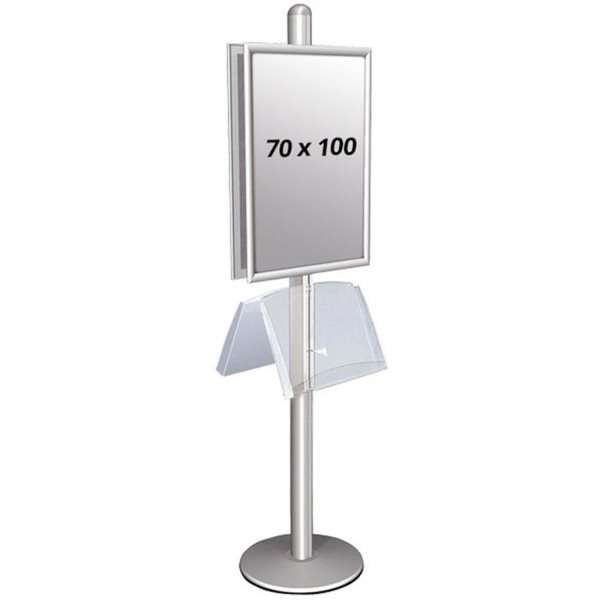 Infost&auml;nder, MultiStand, doppeltseitig, 2 Stahlregale, 2 Klapprahmen, B1 - 70 x 100 cm