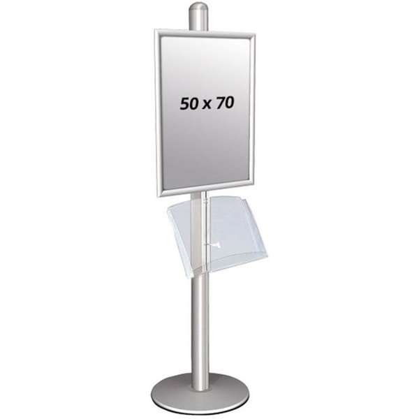 Multi Stand 1 Infoständer- Einseitig mit Acrylregal 25mm 1x50x70cm