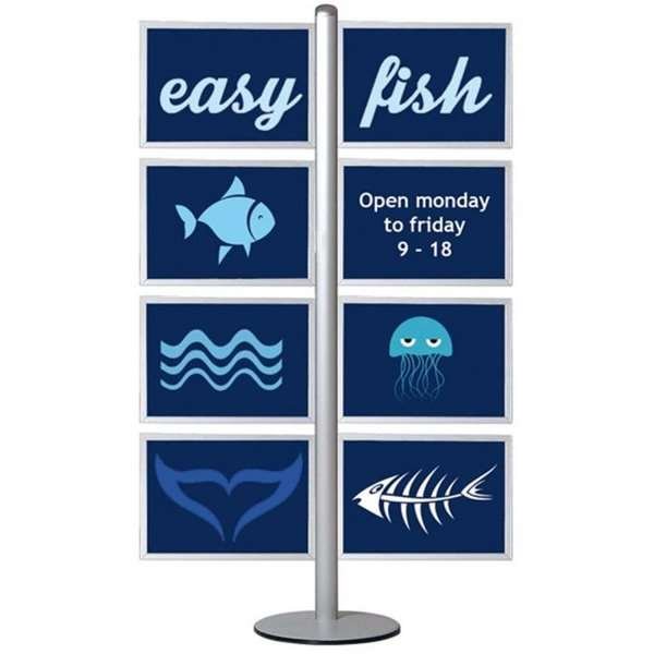 Multi Stand Prospekthalter 14 - doppelseitig mit 8xA3-Einschub, horizontal