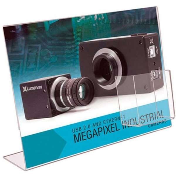 L - Men&uuml;kartenhalter A4 mit Visitenkartenhalter - horizontal