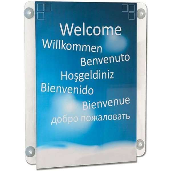 Fensterrahmen mit Saugnapf doppelseitig vertikal - A3