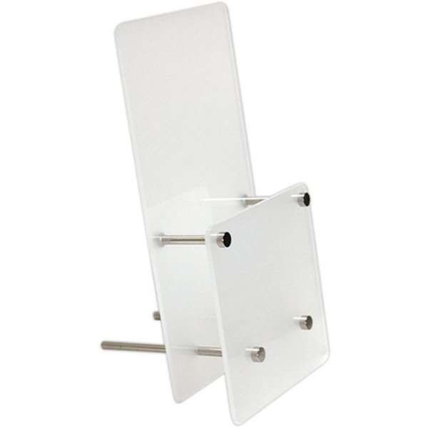 Mattierter Brosch&uuml;renhalter f&uuml;r vertikalen Tisch - Flyer - M65 - 9,9 x 21 cm