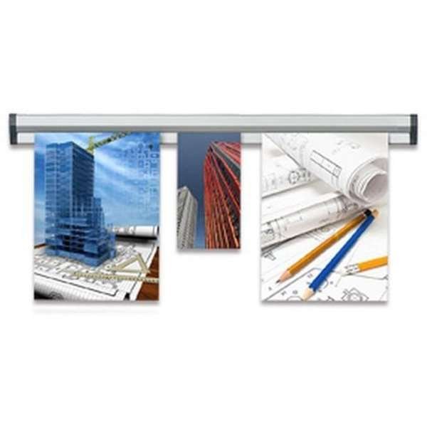 Posterleiste - Fast Note Posterschiene mit 30mm Aluminiumprofil, silber - 100 cm