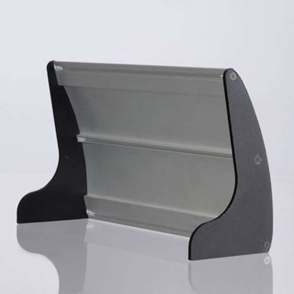 Namensschild für Tisch aus Aluminiumprofil, silber/schwarz - 7,4x15cm