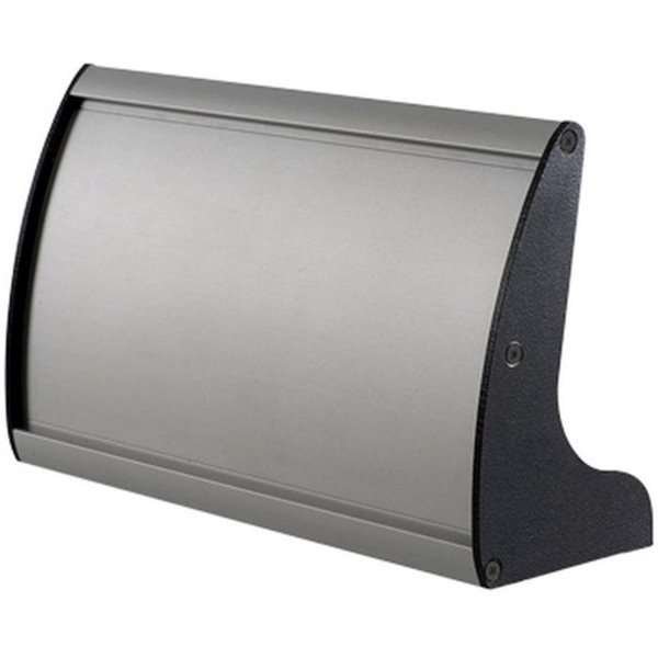 Namensschild für Tisch aus Aluminiumprofil, silber/schwarz - 7,4x15cm