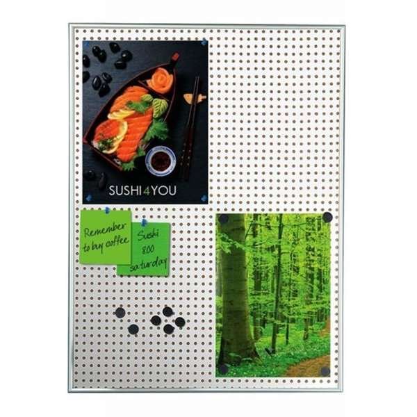 Kombi-Informationstafel, 9mm Aluminiumprofil mit Stahl-/Kork-R&uuml;ckplatte, silber - 9 x A4