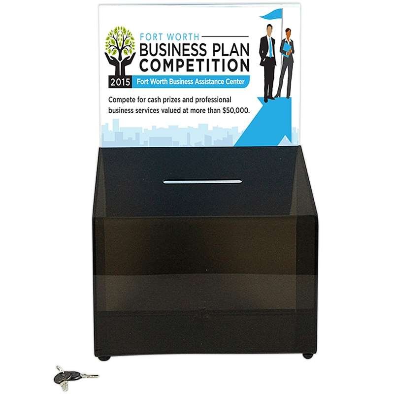 Tipbox Trinkgeld Box, schwarz, mit A5-Acrylhalter f&uuml;r Info