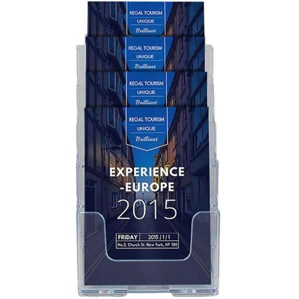 Tisch- und Wandprospekthalter aus Acryl, 4 x A4