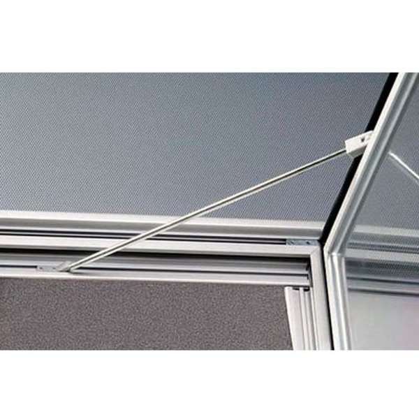 Hängeschrank/Infobox mit Schloss und Filzrückseite, silber - 4xA4