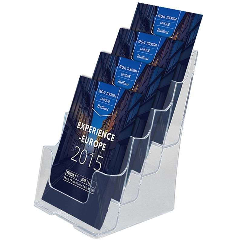Tisch- und Wandprospekthalter aus Acryl, 4 x A5