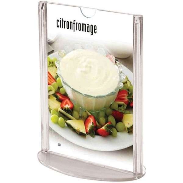 Ovaler Men&uuml;kartenhalter vertikal - A4 - 21 x 29,7 cm