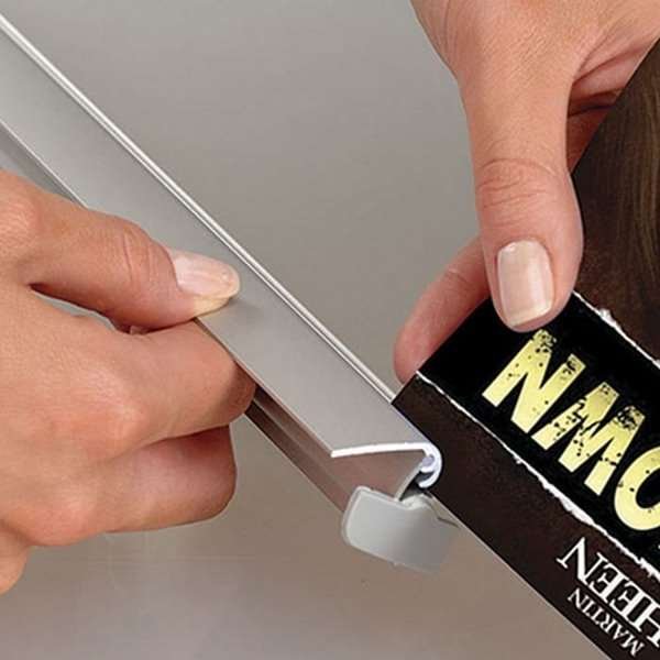Posterklemmen-Set, Posterleiste mit 25mm Aluminium-Posterstreifen - 85 cm (A0)