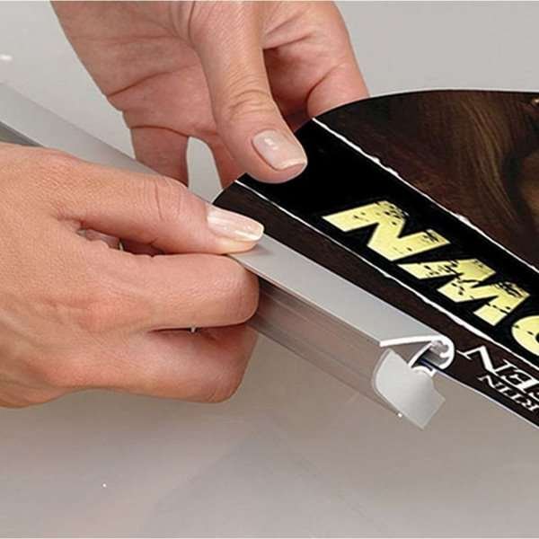 Posterklemmen-Set, Posterleiste mit 25mm Aluminium-Posterstreifen - 85 cm (A0)