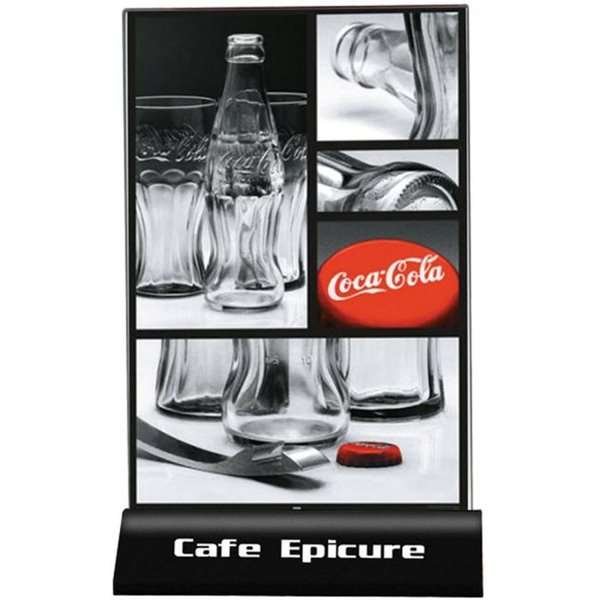 Pyramid Men&uuml;kartenhalter vertikal - A5 - 14,8 x 21 cm - schwarz