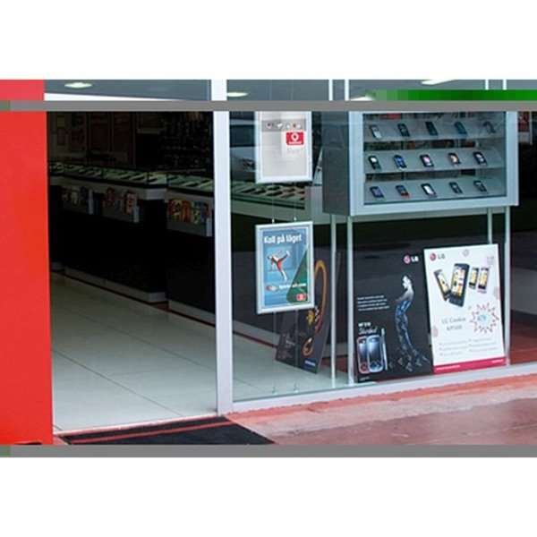 Hängender Alu-Klapprahmen doppelseitig - 25mm - A4 - Silber