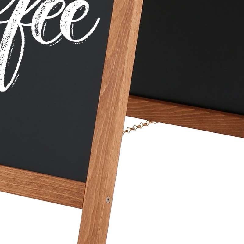 Wooden Kreidetafel Kundenstopper aus Holz, dunkel gebeizt, mit Stahlbrett, 46 x 68 cm
