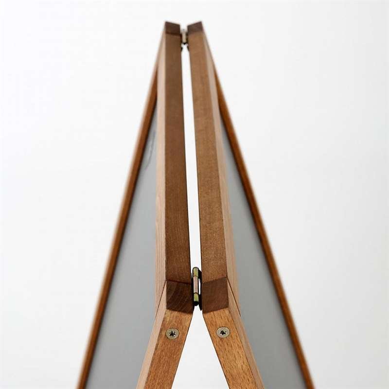 Wooden Kreidetafel Kundenstopper aus Holz, dunkel gebeizt, mit Stahlbrett, 46 x 68 cm