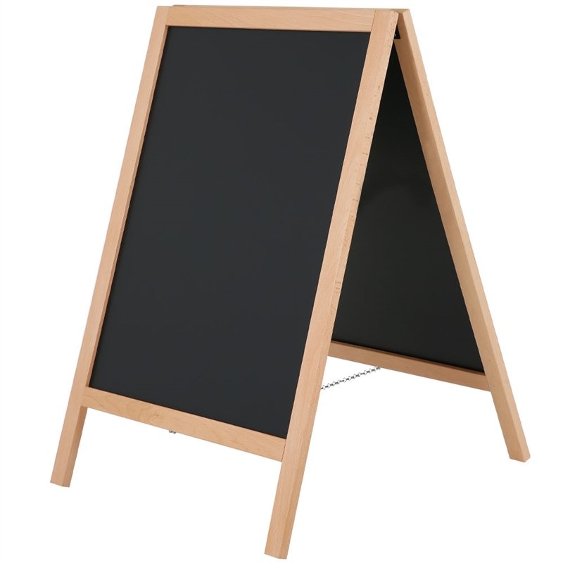 Wooden Kreidetafel Kundenstopper aus Holz mit Stahlbrett 46 x 68 cm - Buche