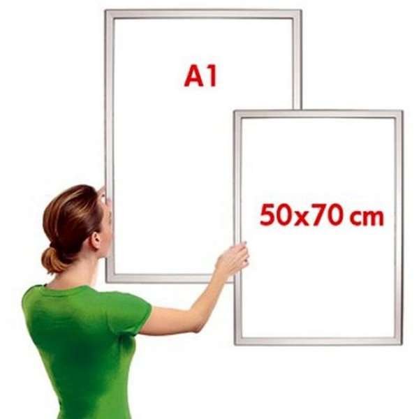 Opti Klapprahmen mit 25mm Aluminiumprofil, silber - A1
