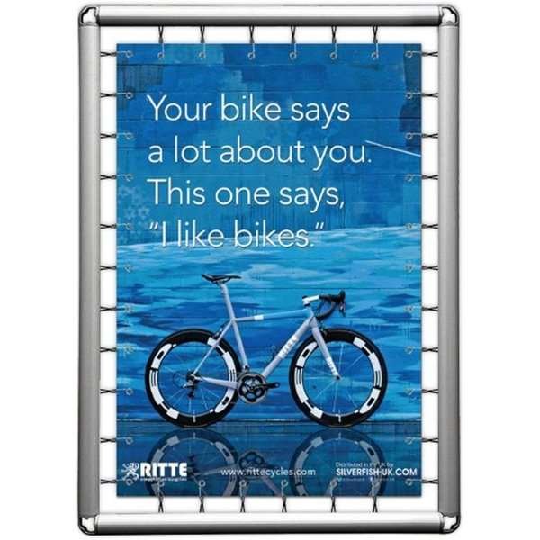 Omni-Bannerrahmen, 150 x 200 cm. inkl. Haken mit Gummi