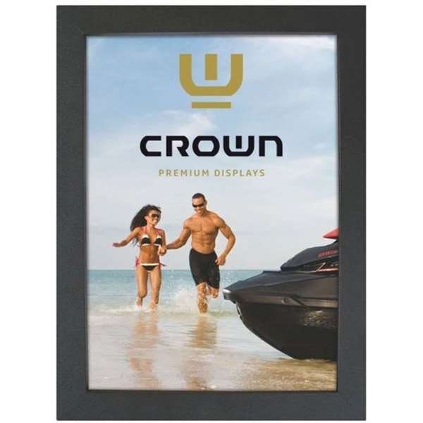 CROWN Klapprahmen mit 33mm Aluminium-Flachprofil, schwarz - A2