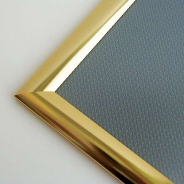 Klapprahmen mit 25mm Aluminiumprofil, gold poliert - A2