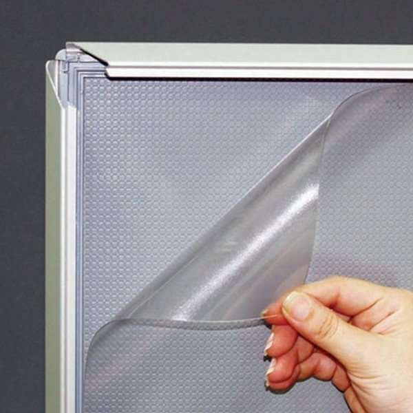 Abschließbarer Klapprahmen mit 32mm Aluminiumprofil, silber - 50 x 70 cm