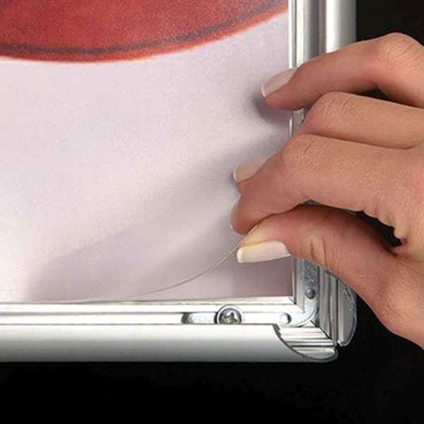 Klapprahmen mit 25mm starkem Aluminium-Sicherheitsrahmenprofil, silber - A4